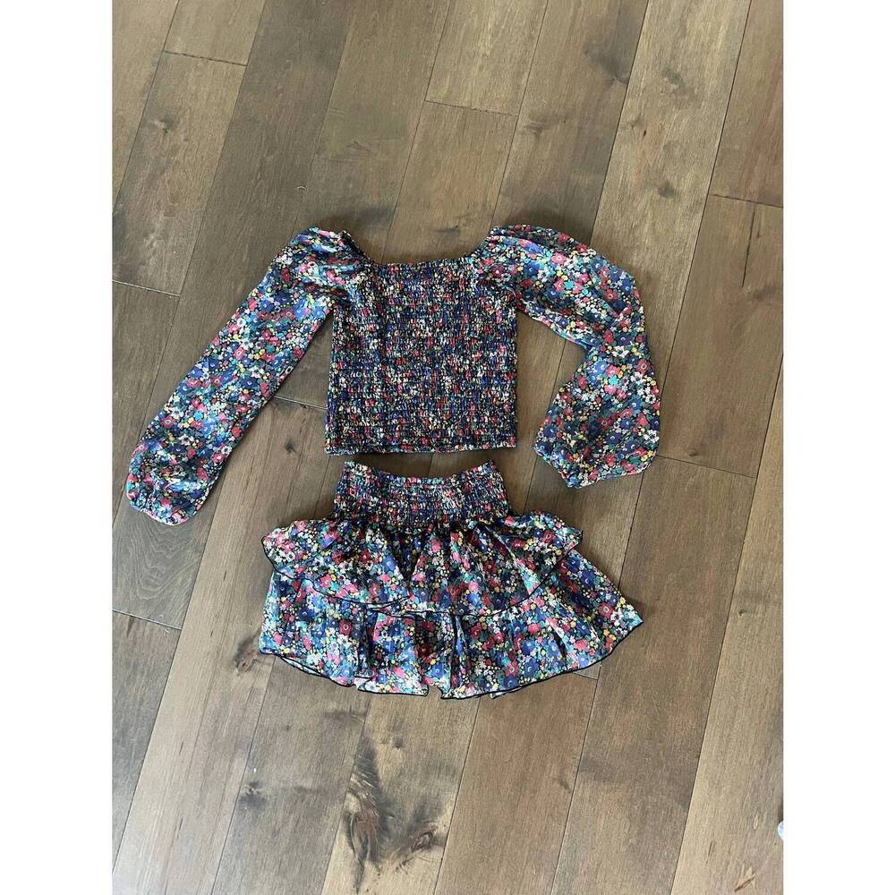 NEW FLOWERS BY ZOE girl's long sleeves top in floral multi